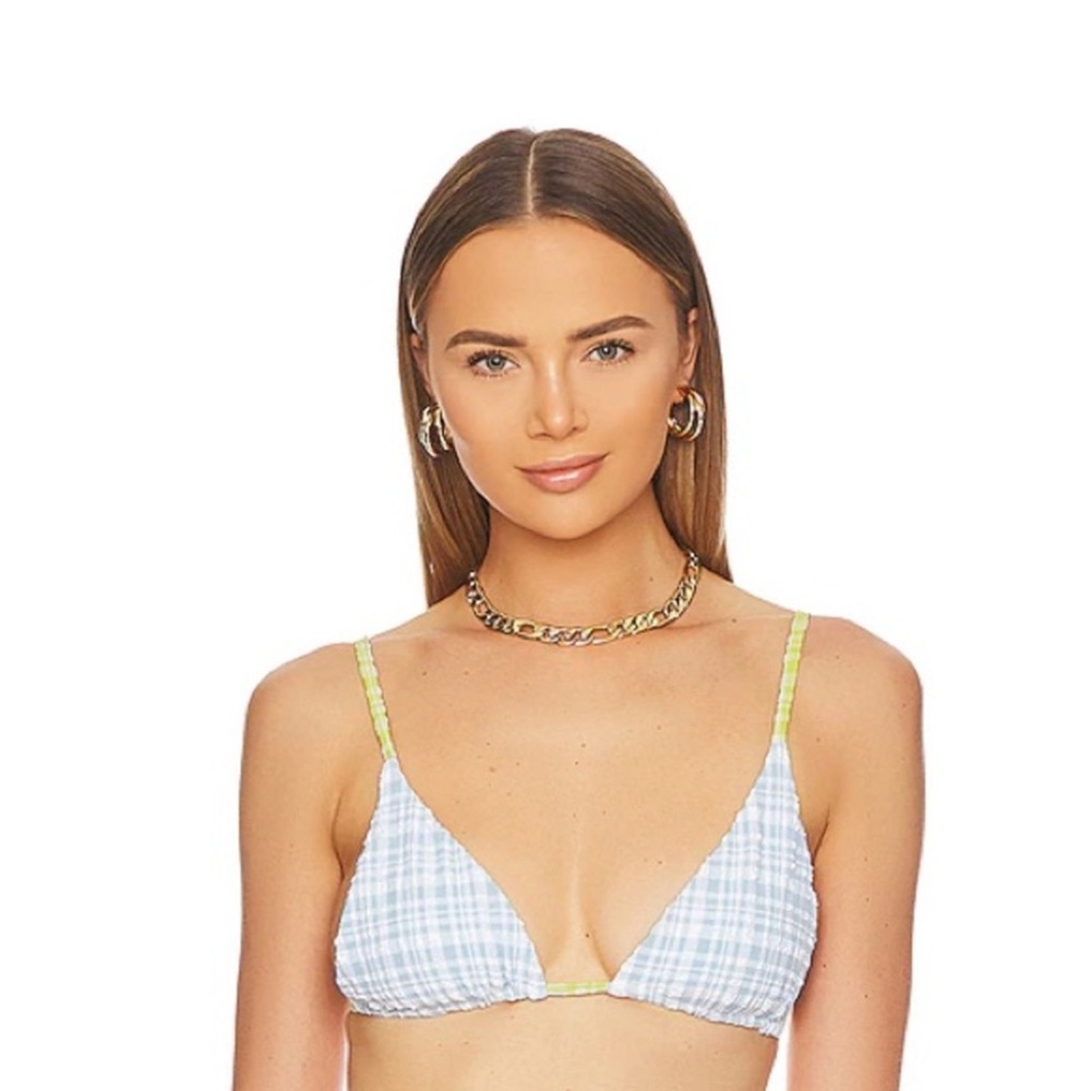 Blue and Green Plaid Bikini